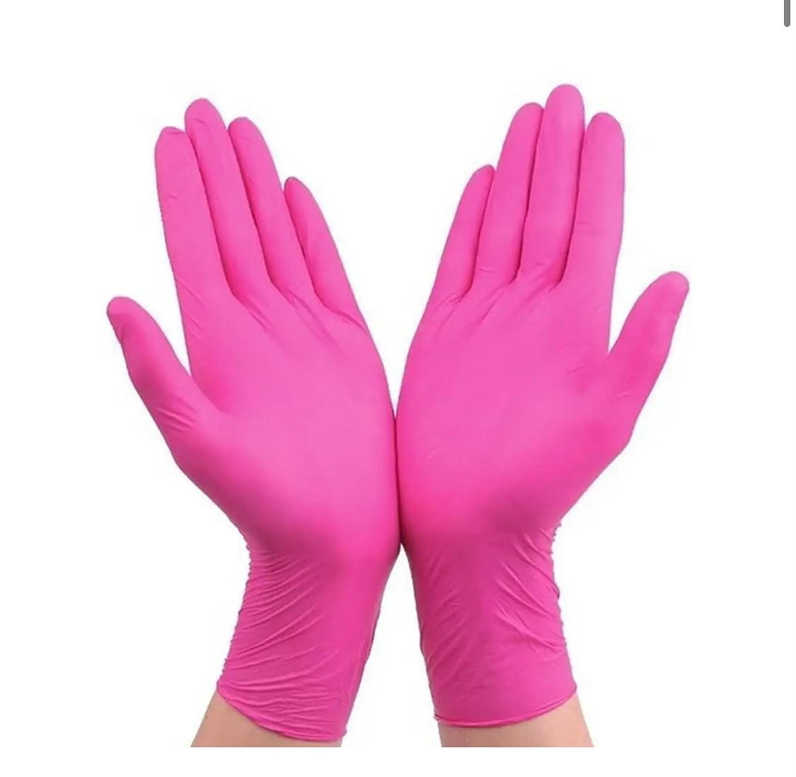 Guantes de nitrilo rosado